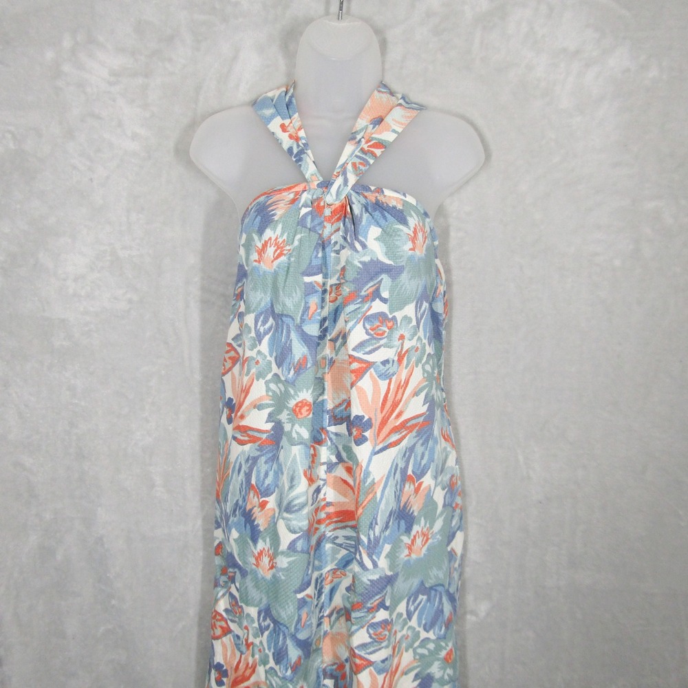 Faherty Womens S Floral Bay Twist Dress Halter Neck Sleeveless Blossom Paradise - Picture 4 of 14